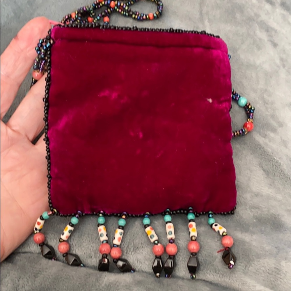 Velvet beaded small crossbody purse - Picture 4 of 6